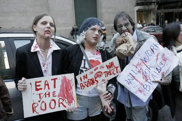 The zombie protesters last year had nothing to do with Occupy Wall Street